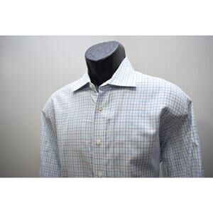 39040 Mens Holland & Sherry London 1836 Long Sleeve Plaid Dress Shirt Size Large